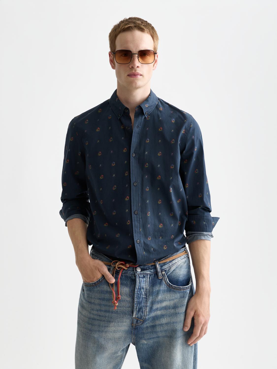 Printed Cotton Slim-Fit Shirt - Scotch & Soda South Africa