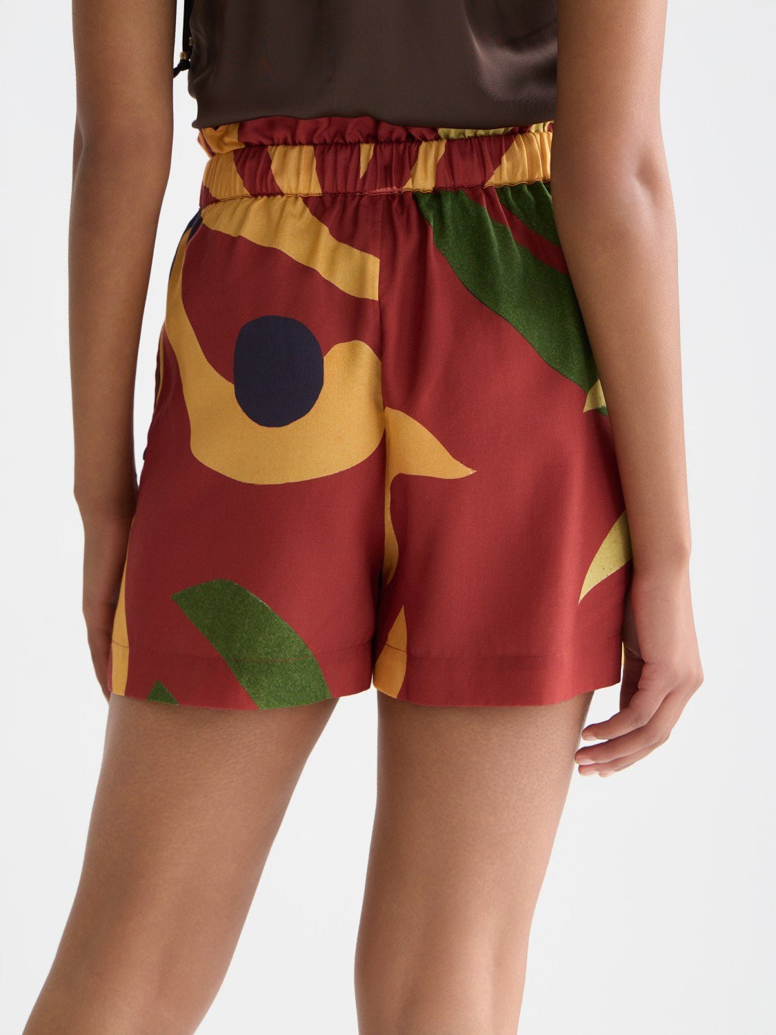 Printed High-Rise Elastic Waist Shorts - Scotch & Soda South Africa