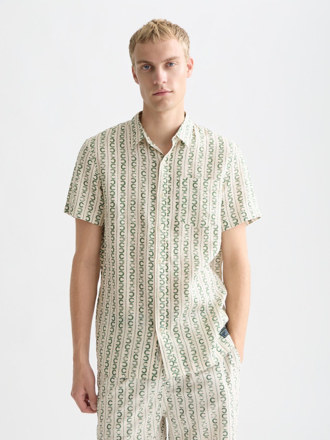 Printed Linen Regularfit Shortsleeved Shirt - Scotch & Soda South Africa