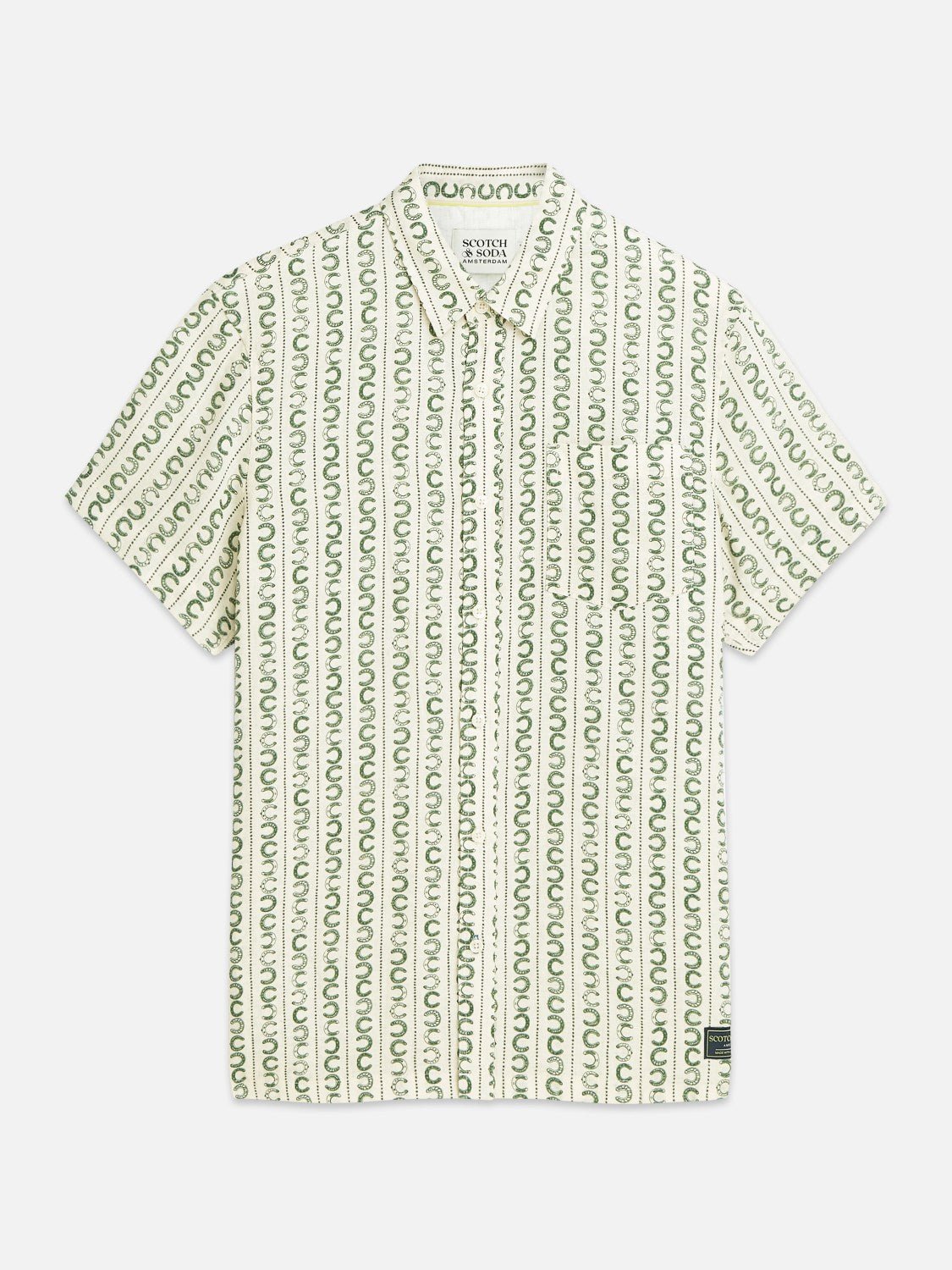 Printed Linen Regularfit Shortsleeved Shirt - Scotch & Soda South Africa