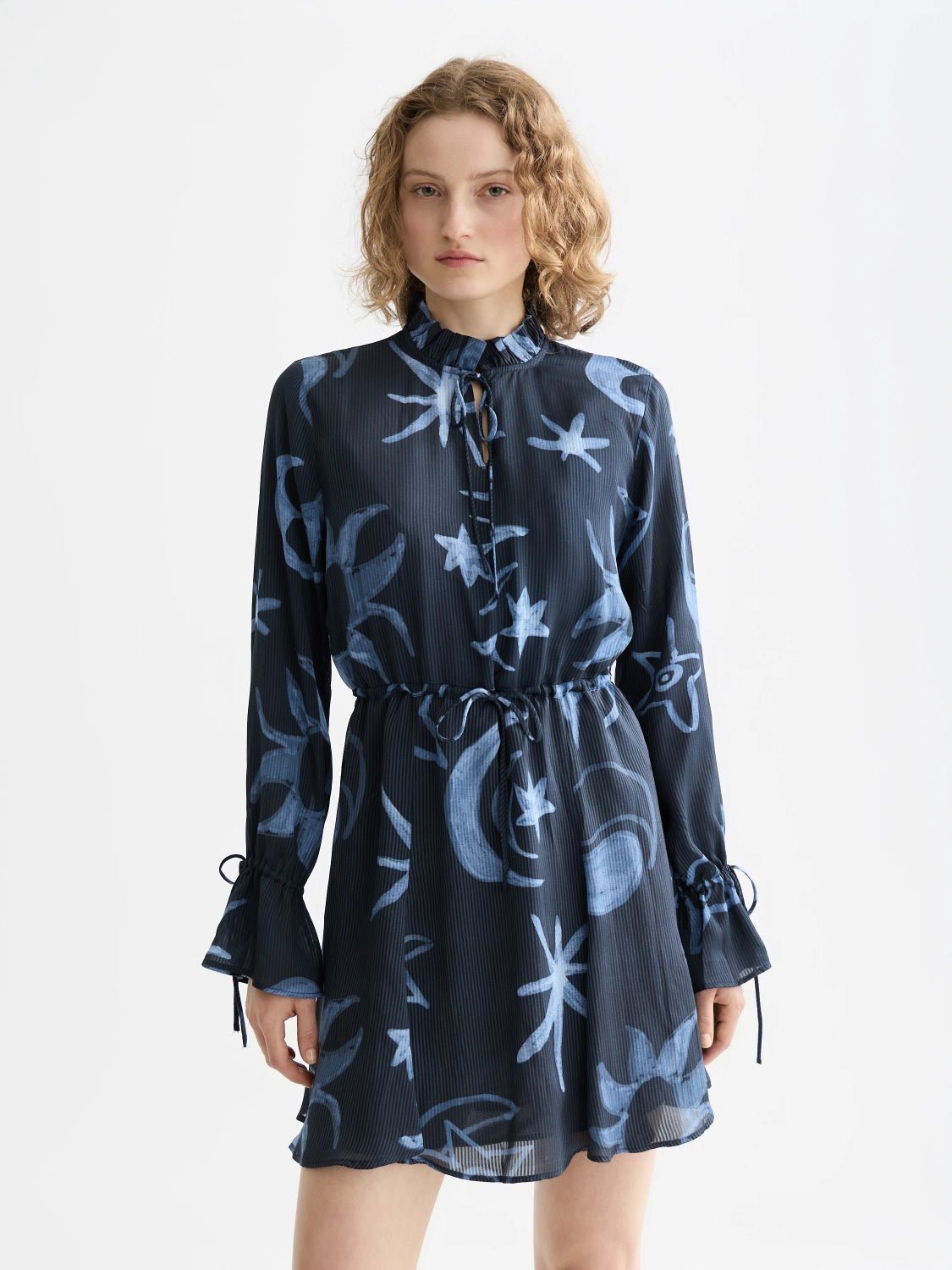 Printed Long Sleeve Mini Dress - Scotch & Soda South Africa