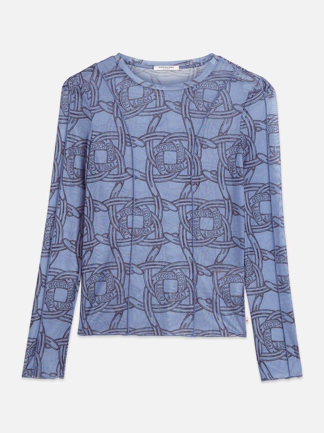 Printed Mesh Long Sleeve T-Shirt - Scotch & Soda South Africa