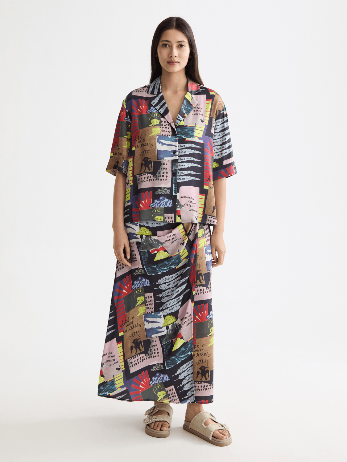 Printed Short Sleeve Fluid Shirt - Scotch & Soda South Africa