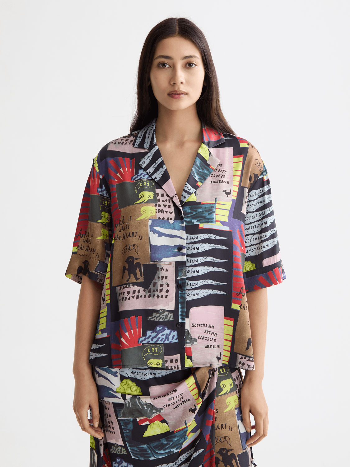 Printed Short Sleeve Fluid Shirt - Scotch & Soda South Africa