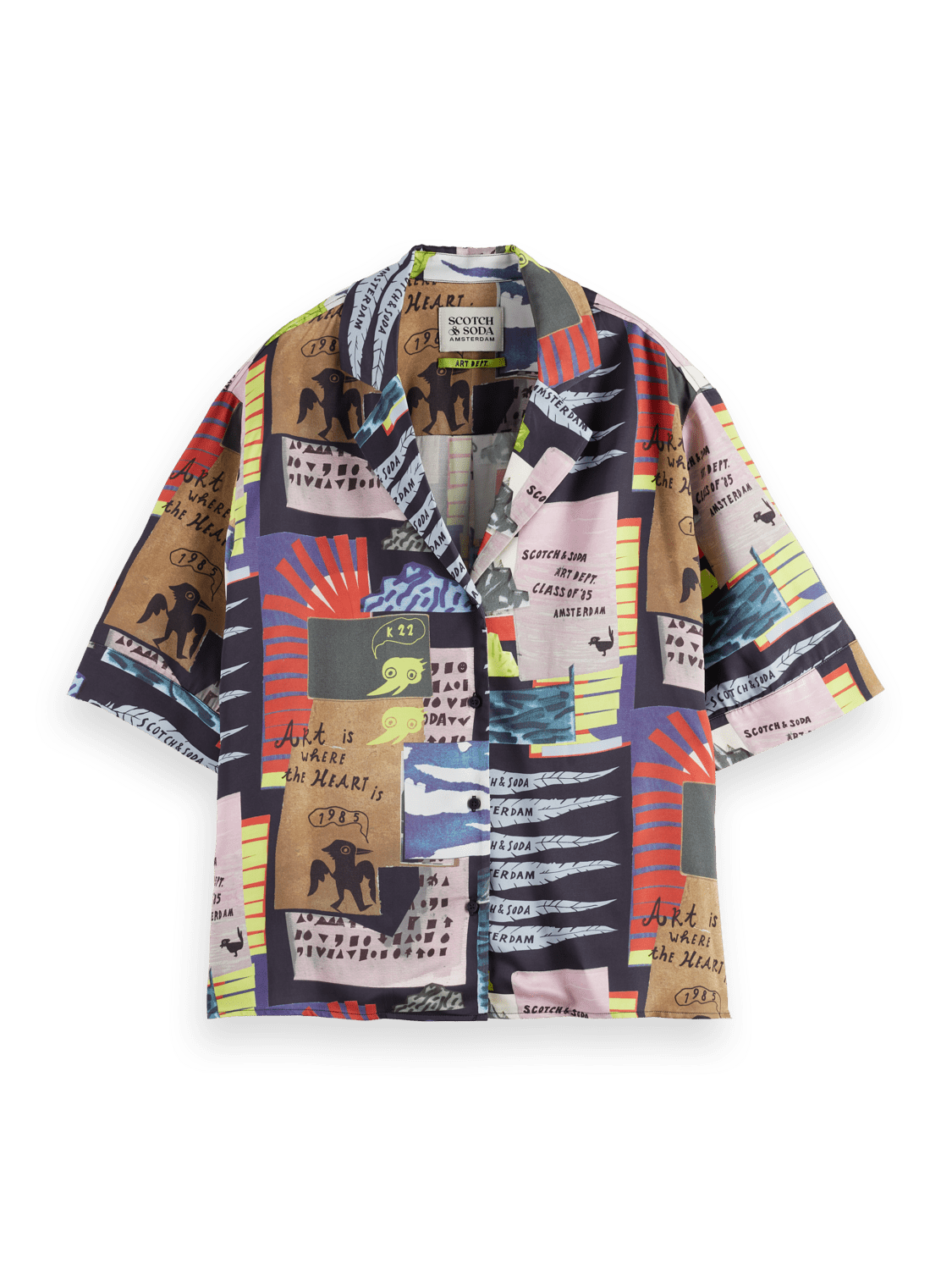 Printed Short Sleeve Fluid Shirt - Scotch & Soda South Africa