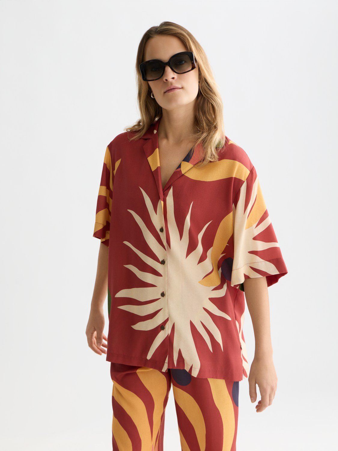 Printed Short Sleeved Relaxed Fit Shirt - Scotch & Soda South Africa