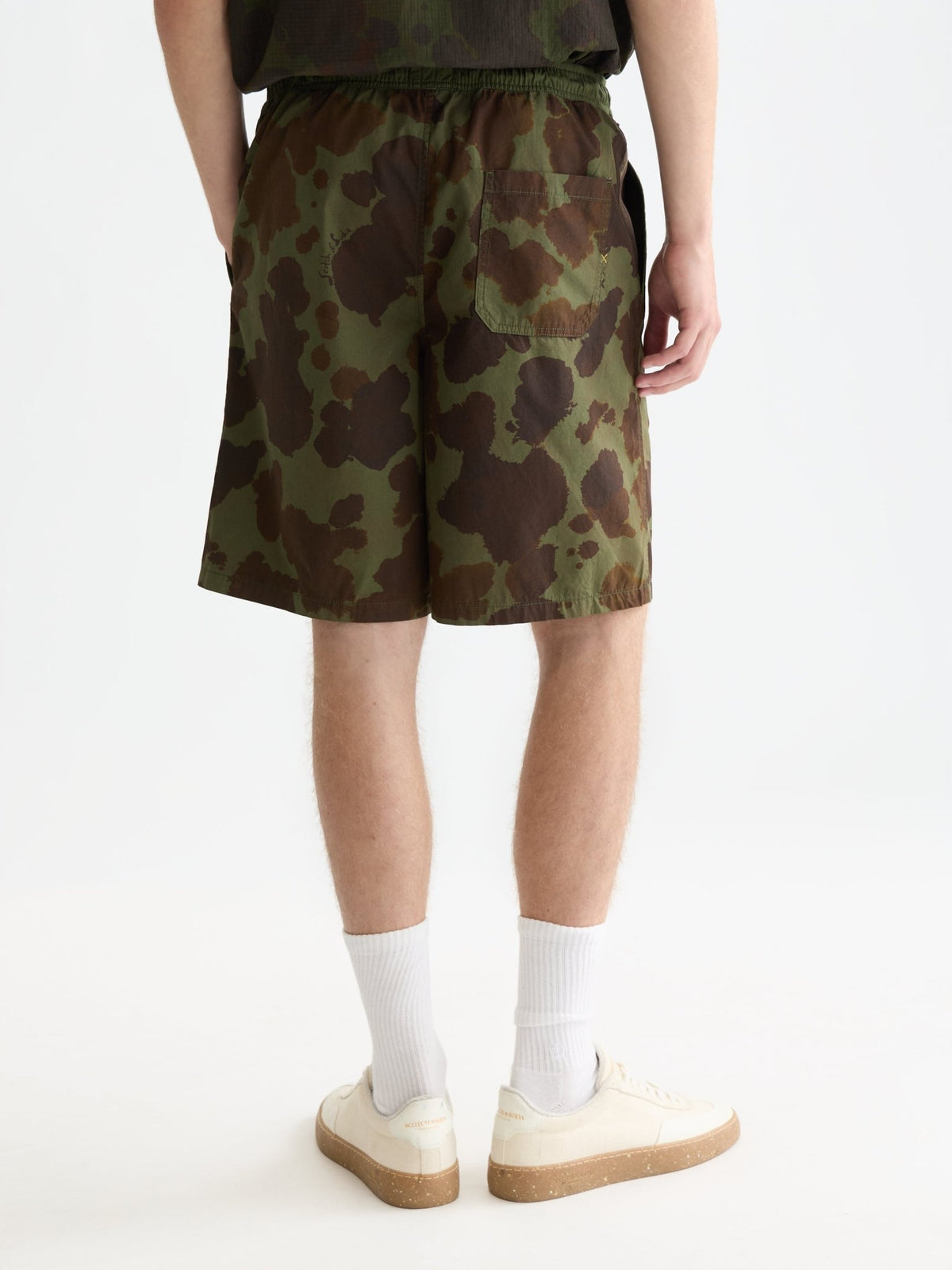 Printed Washed Poplin Loose Fit Bermuda Shorts - Scotch & Soda South Africa