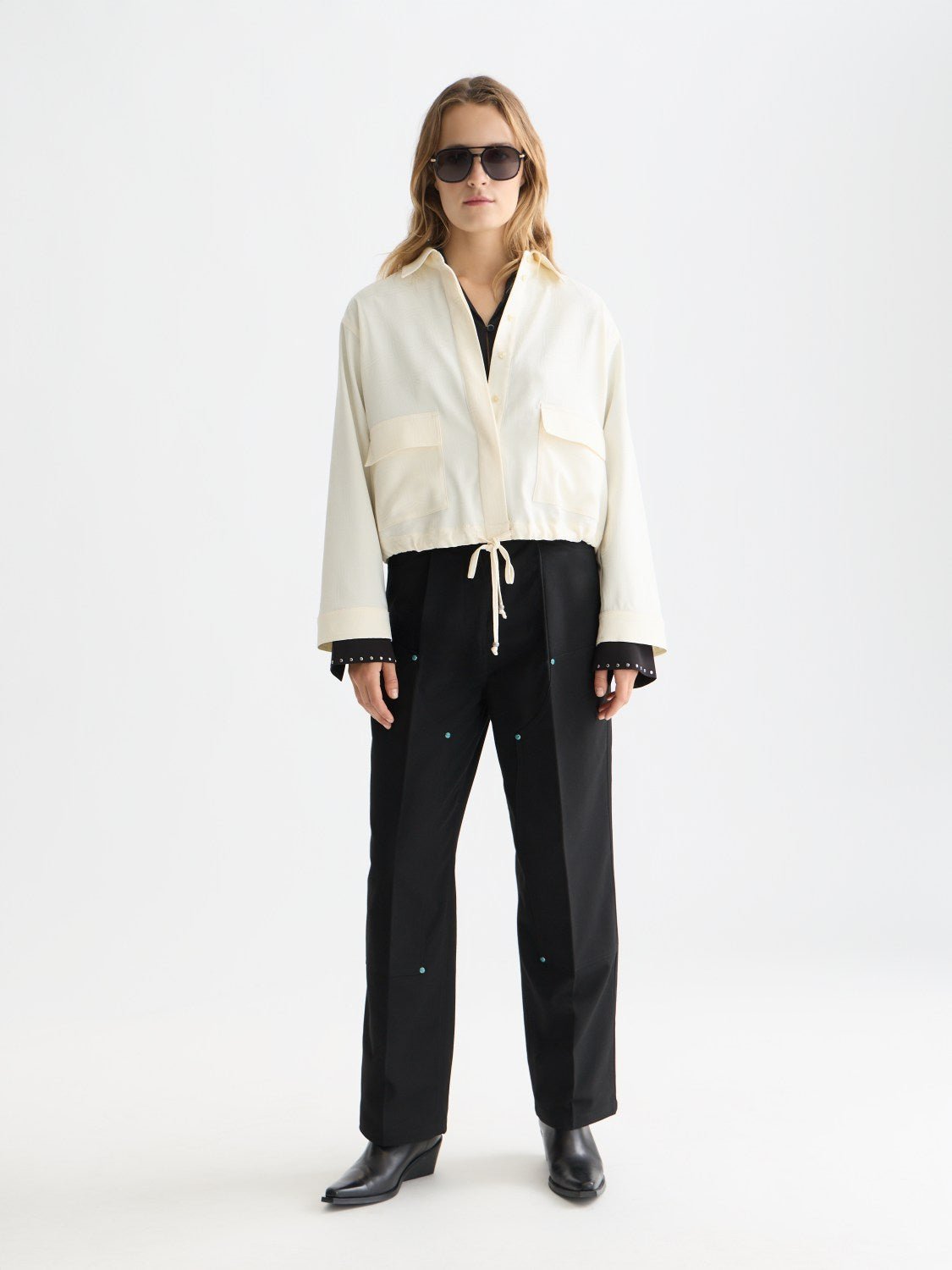 Raine - Studded High Rise Wide Leg Pants - Scotch & Soda South Africa