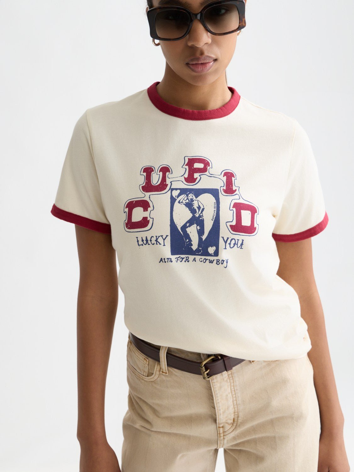 Regular-Fit T-Shirt With Contrast Binding - Scotch & Soda South Africa