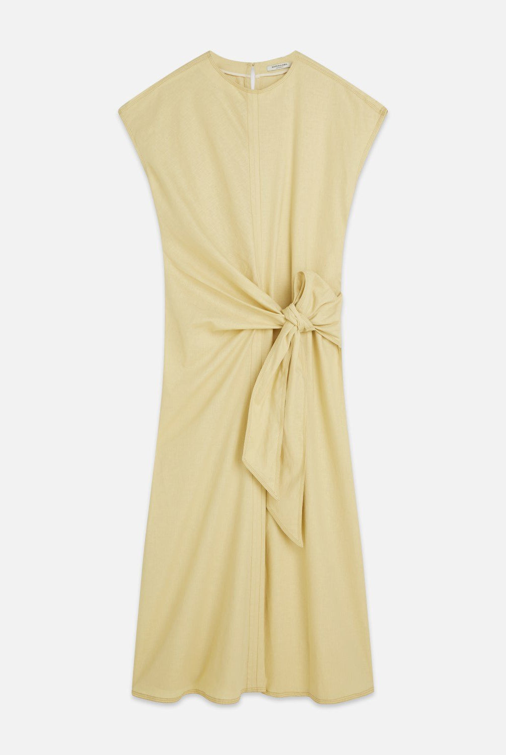 Relaxed Linen Blend Ankle Length Tie Dress - Scotch & Soda South Africa