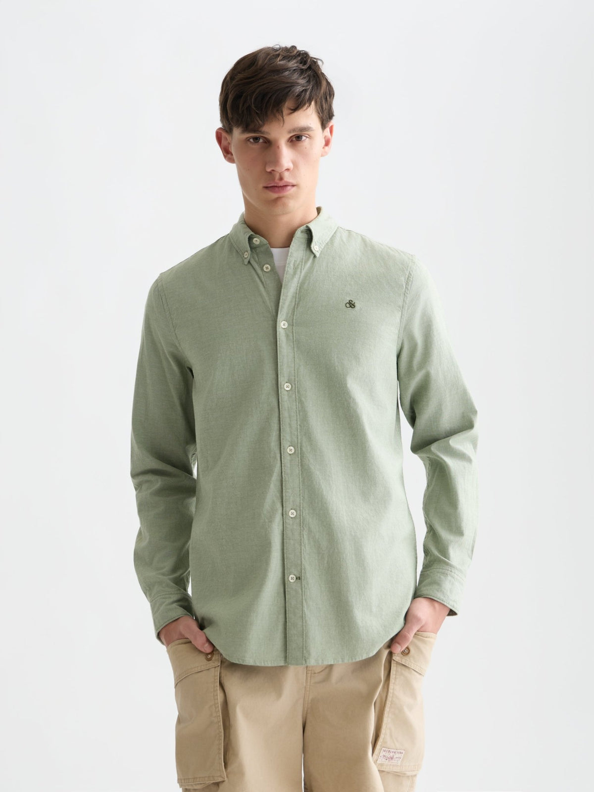 Seasonal Core Oxford Solid Regular-Fit Shirt - Scotch & Soda South Africa