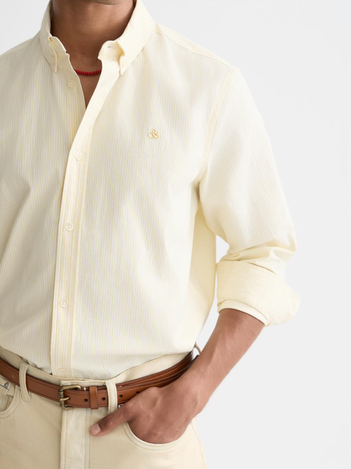 Seasonal Core Striped Oxford Regular-Fit Shirt - Scotch & Soda South Africa