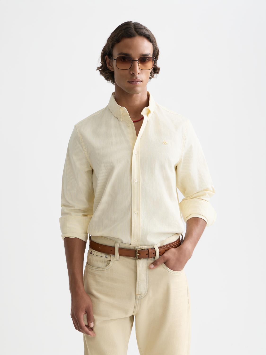 Seasonal Core Striped Oxford Regular-Fit Shirt - Scotch & Soda South Africa