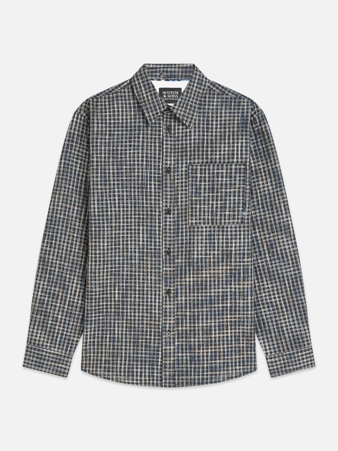 Seersucker Micro Check Relaxedfit Shirt - Scotch & Soda South Africa
