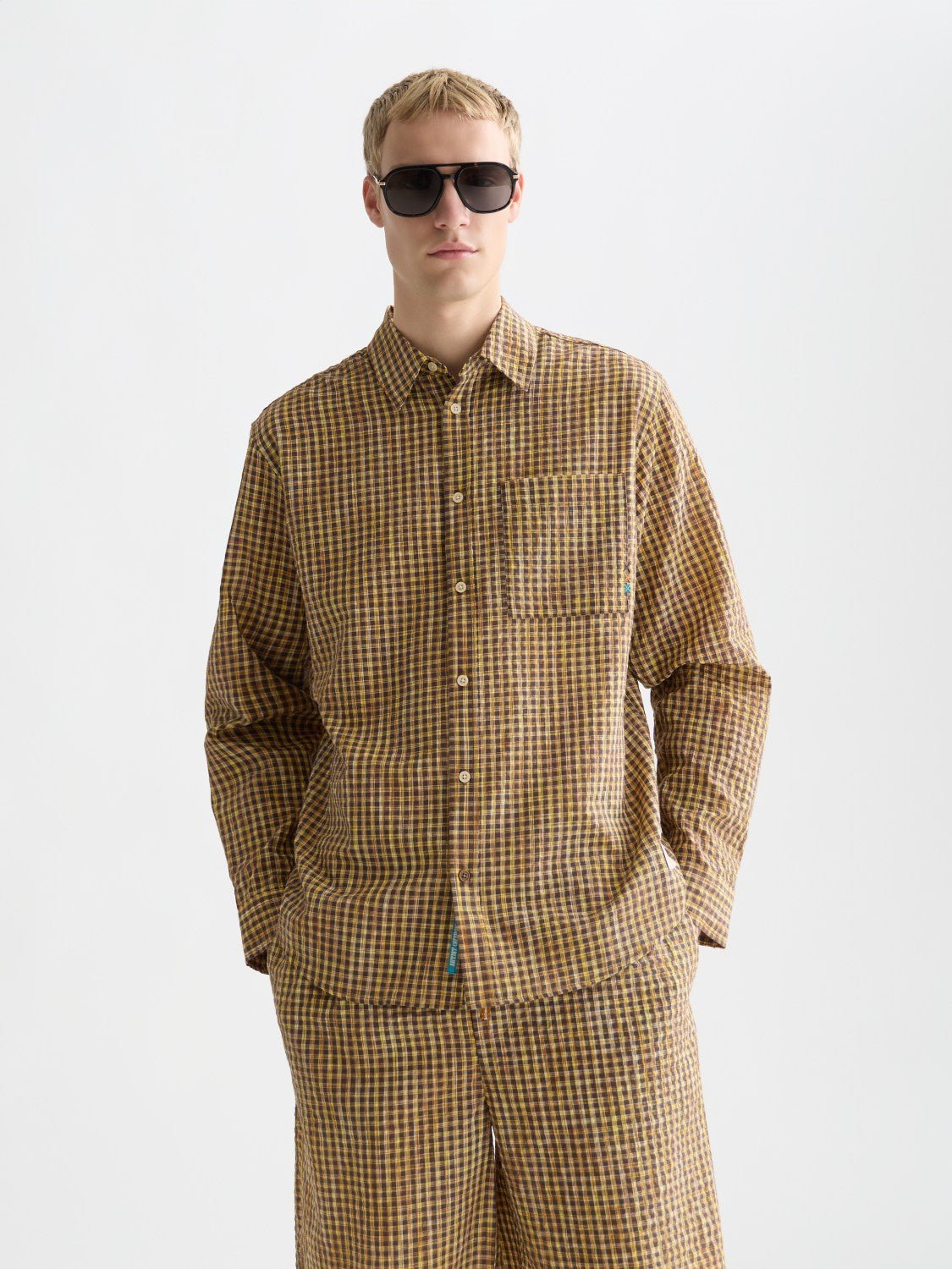 Seersucker Micro Check Relaxedfit Shirt - Scotch & Soda South Africa