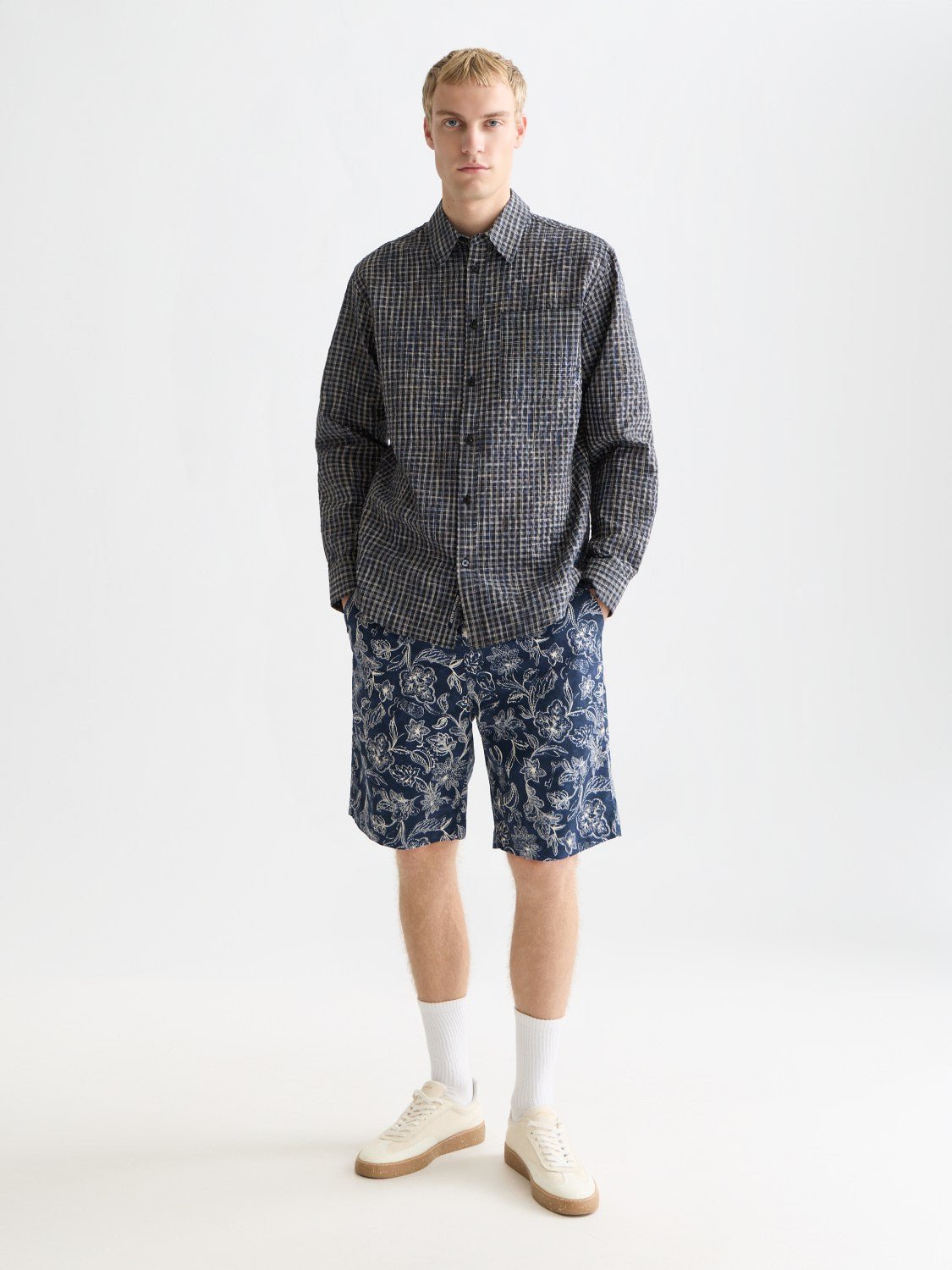 Seersucker Micro Check Relaxedfit Shirt - Scotch & Soda South Africa