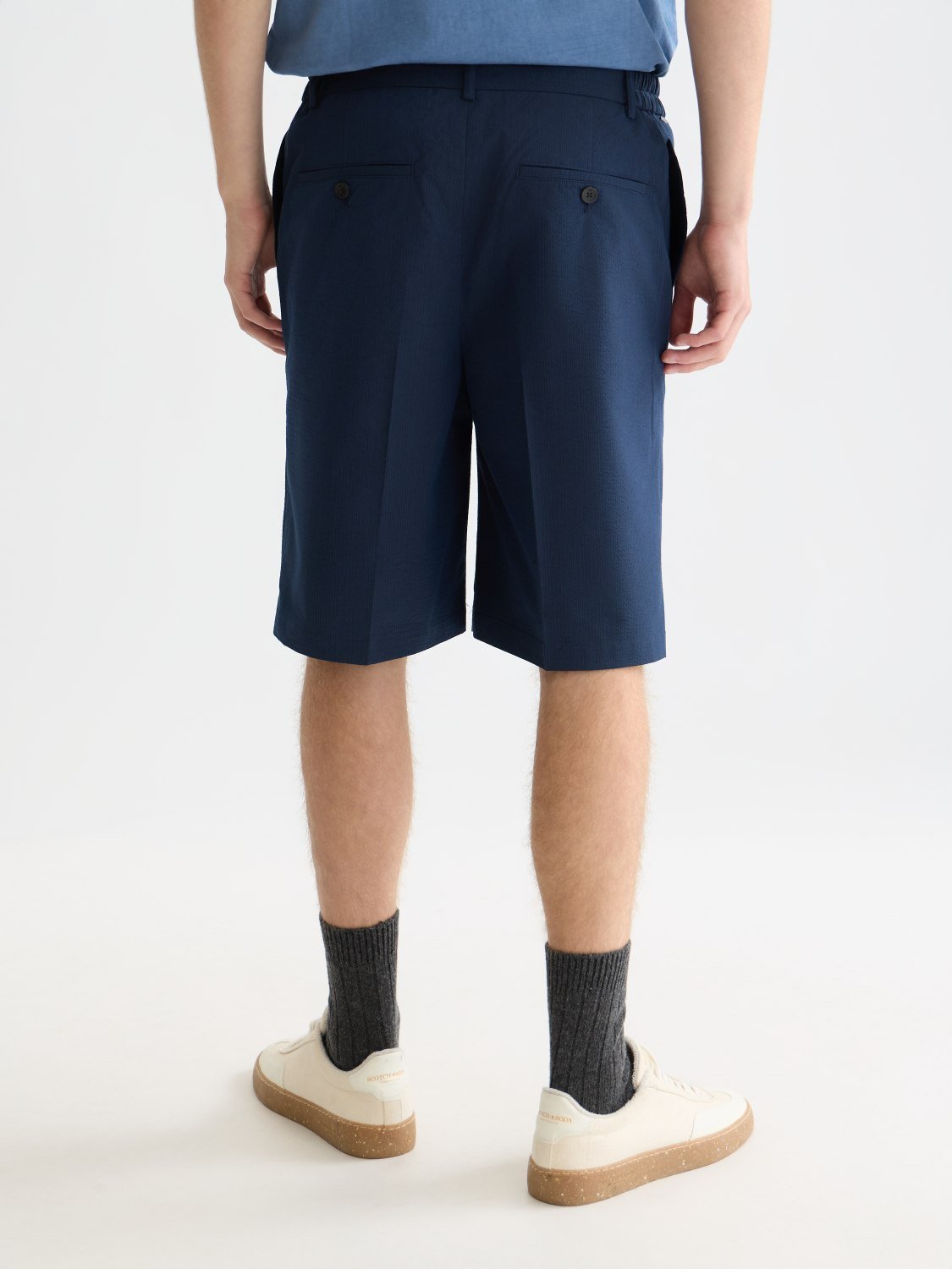 Seersucker Widefit Bermuda Shorts - Scotch & Soda South Africa