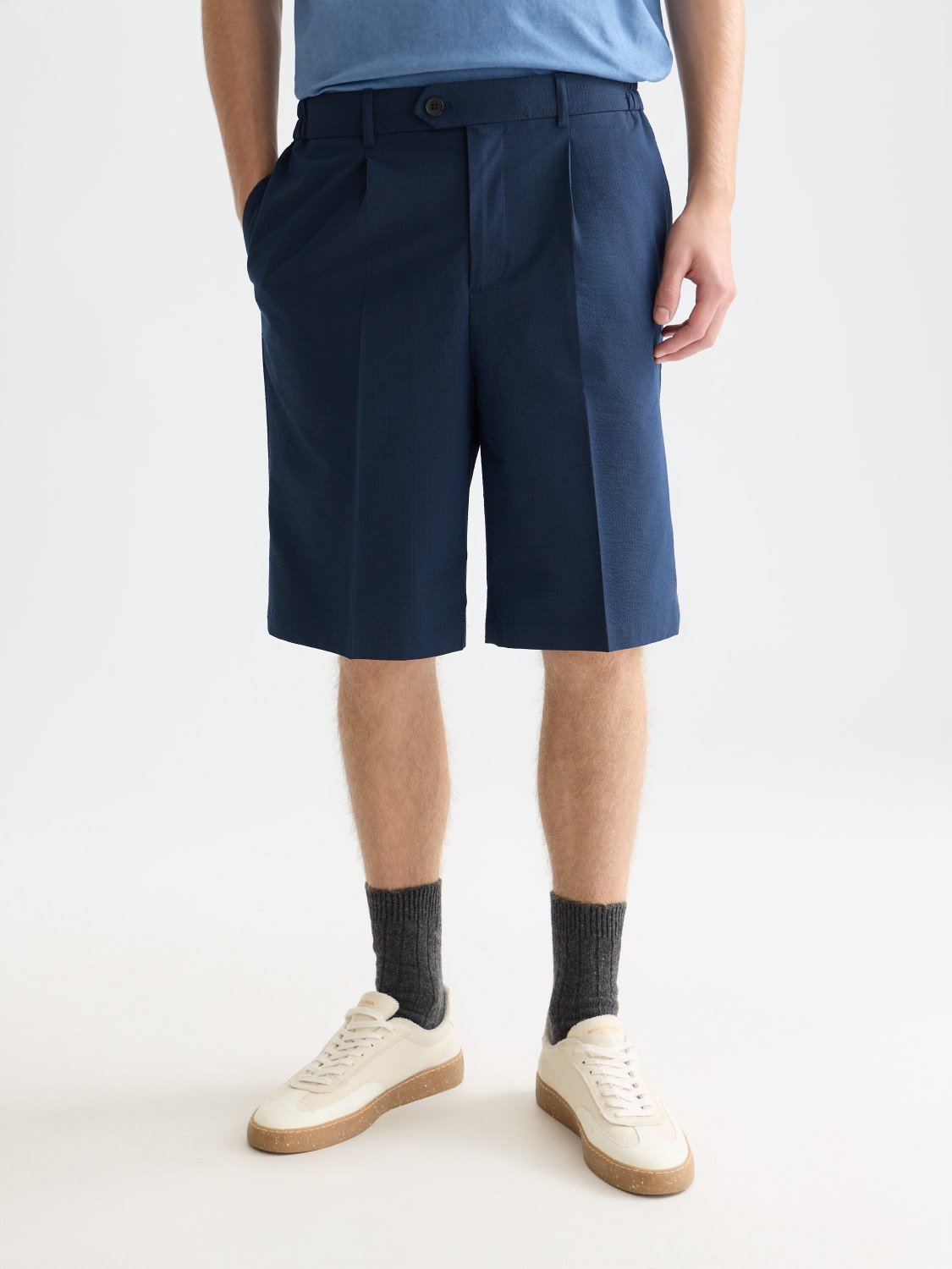 Seersucker Widefit Bermuda Shorts - Scotch & Soda South Africa