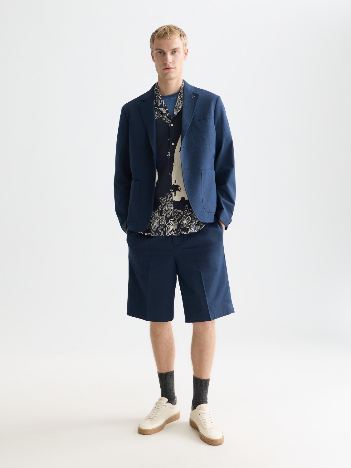 Seersucker Widefit Bermuda Shorts - Scotch & Soda South Africa