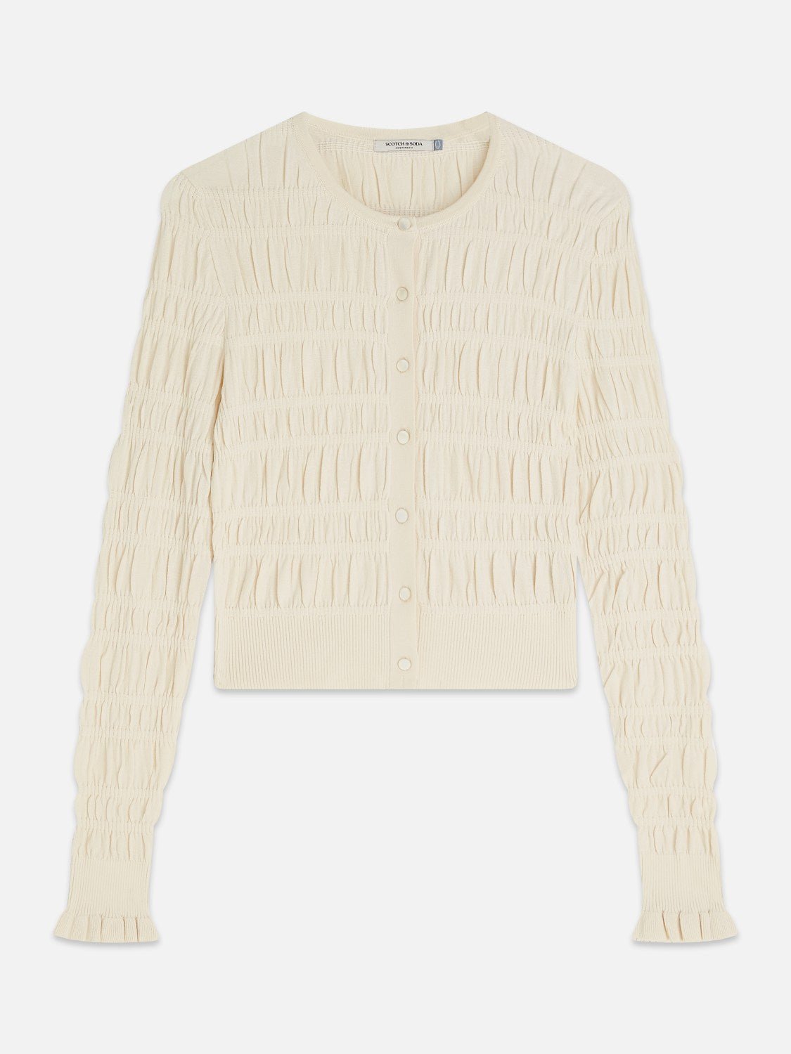 Smock Stitch Crew Neck Cardigan - Scotch & Soda South Africa