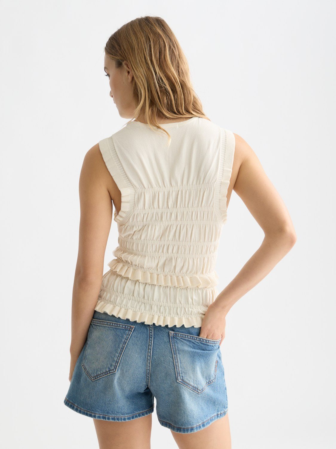 Smock Stitch Knitted Tank - Scotch & Soda South Africa