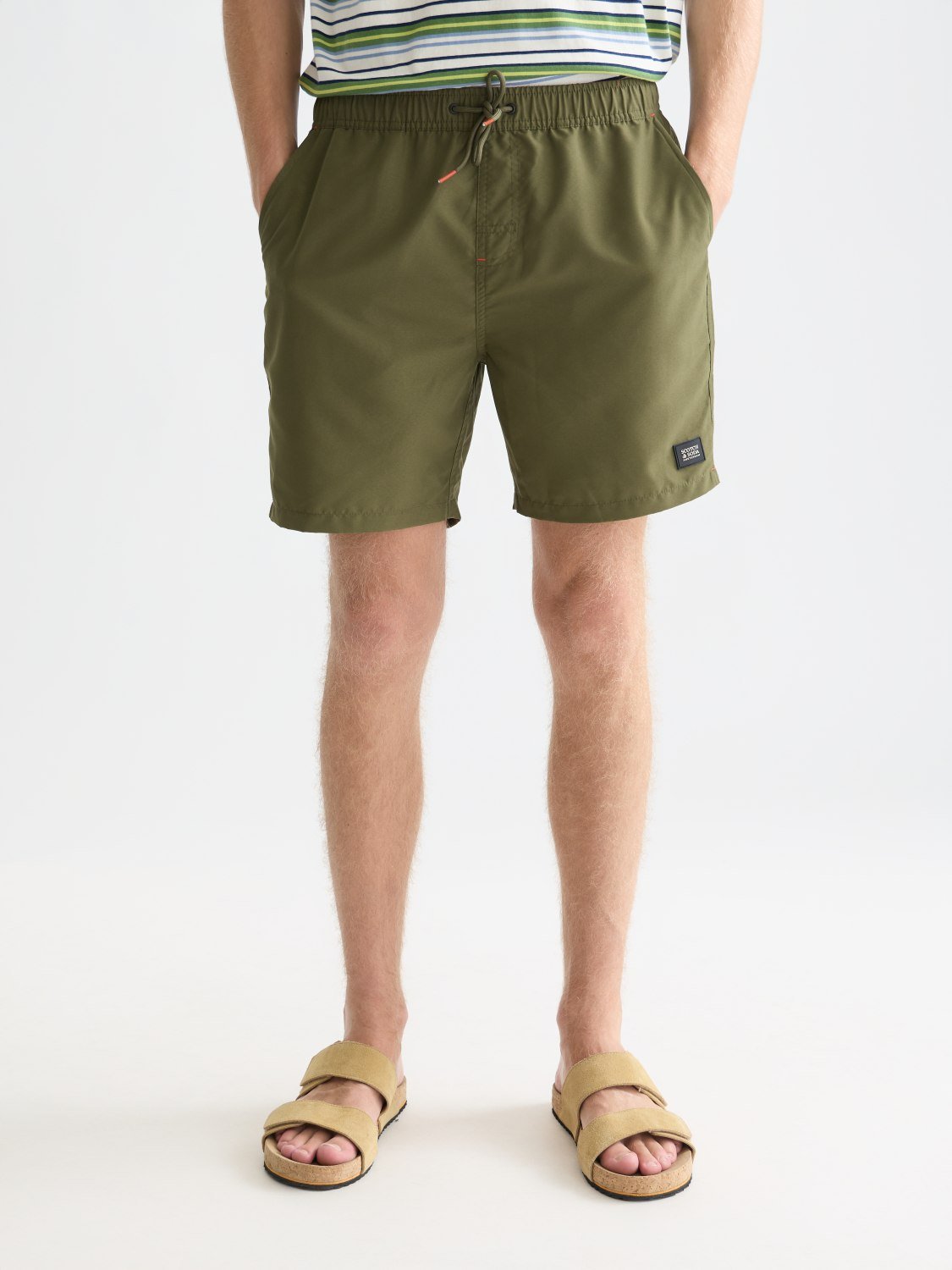 Solid Midlength Swim Shorts - Scotch & Soda South Africa