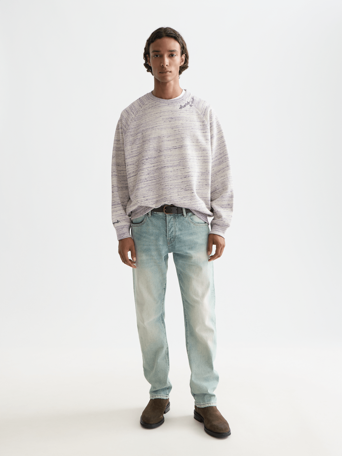 Space Yarn Embroidered Loose-Fit Sweatshirt - Scotch & Soda South Africa