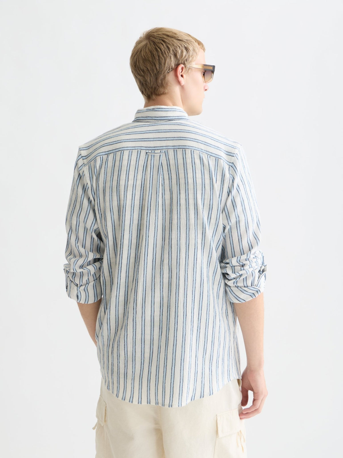 Striped Crinkle Structure Regular-Fit Shirt - Scotch & Soda South Africa