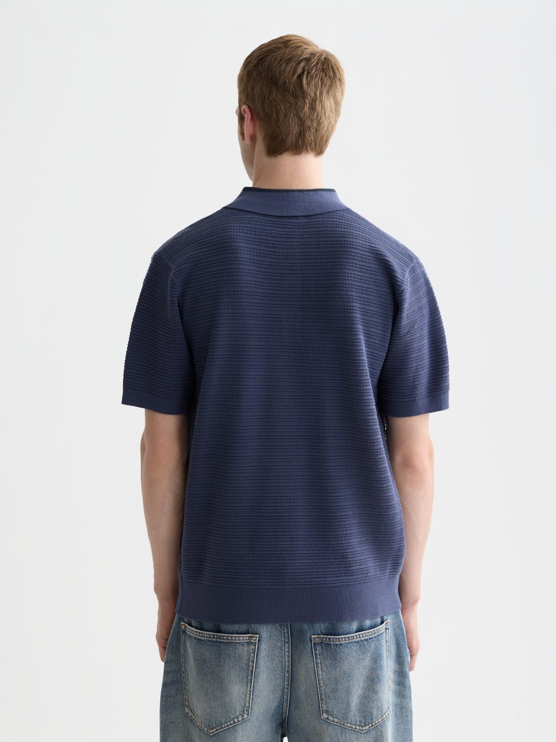 Structured Knitted Regular-Fit Polo - Scotch & Soda South Africa