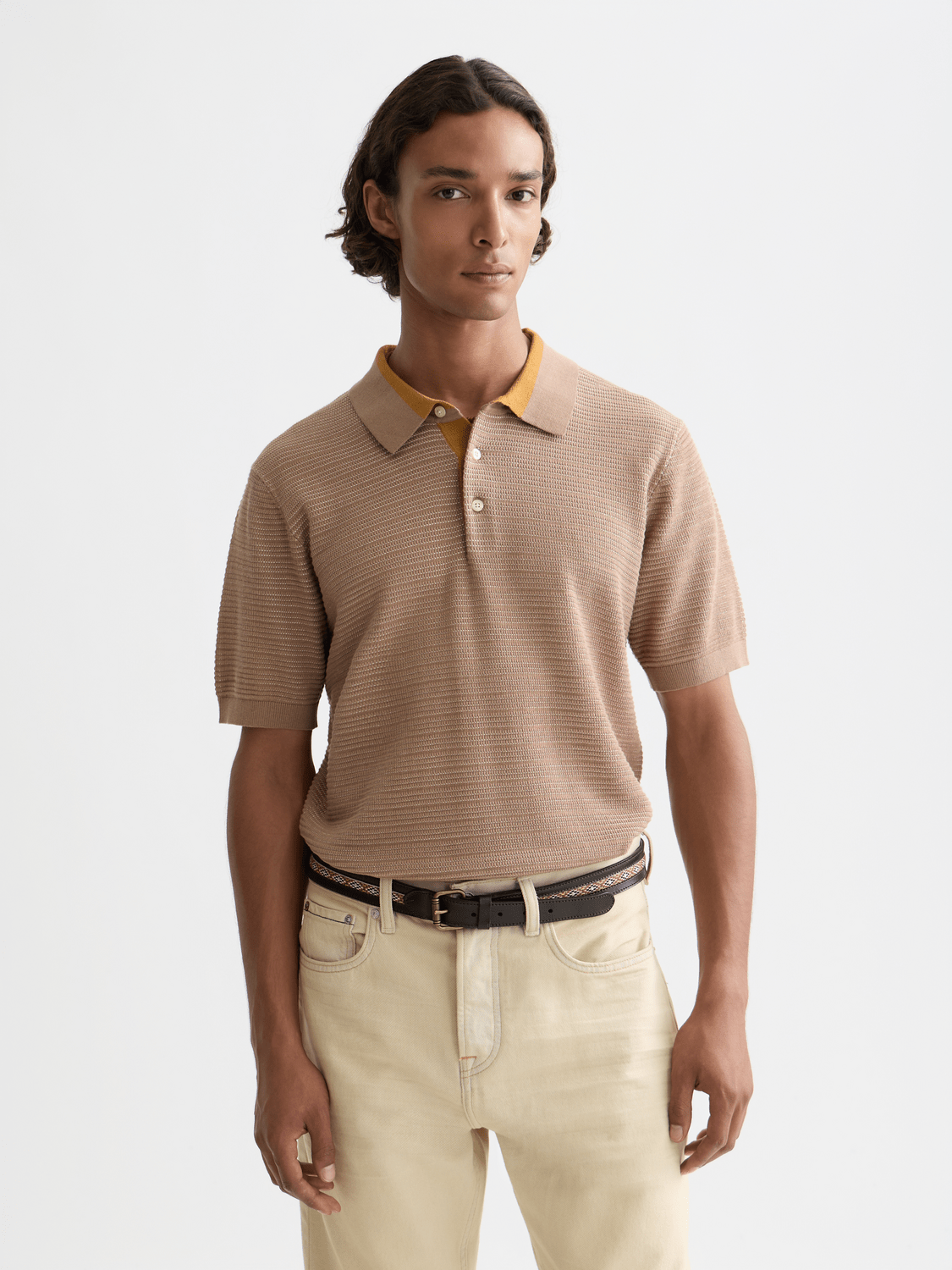 Structured Knitted Regular-Fit Polo - Scotch & Soda South Africa