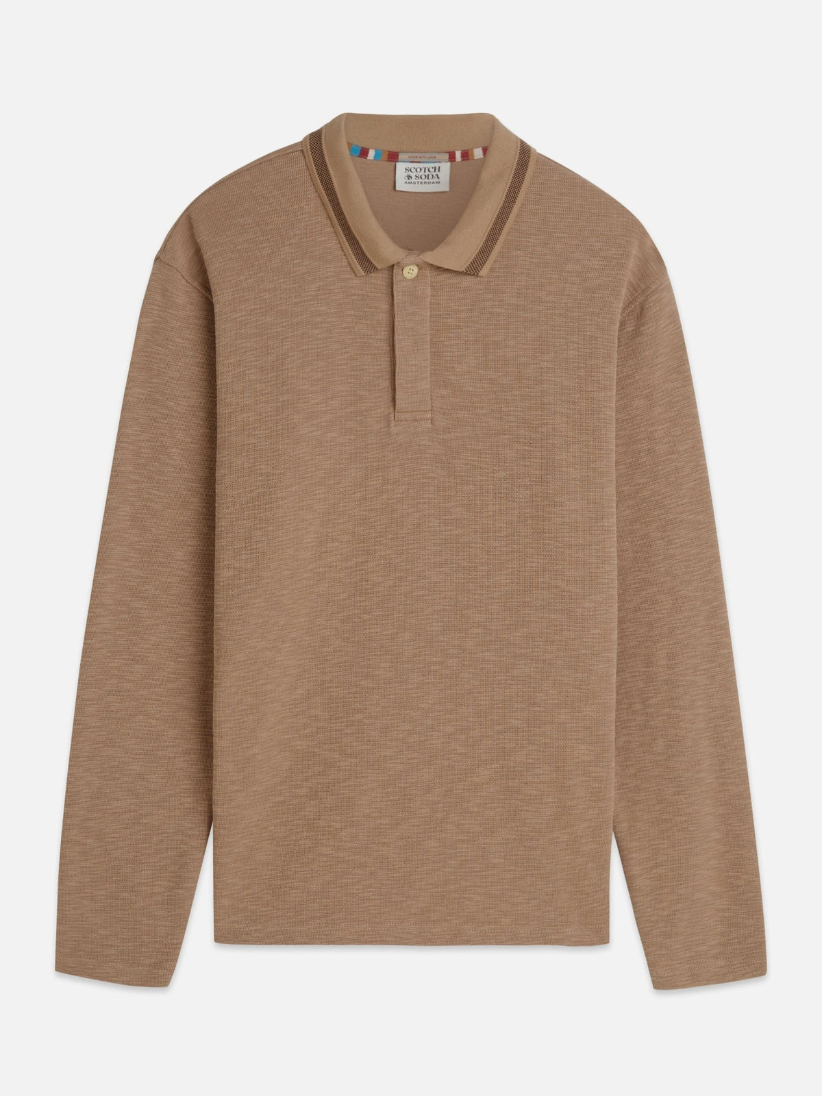 Structured Relaxed-Fit Long-Sleeved Polo - Scotch & Soda South Africa