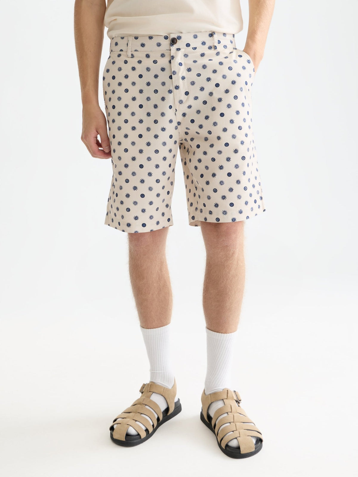 Stuart Printed Stretch Cotton Chino Shorts - Scotch & Soda South Africa