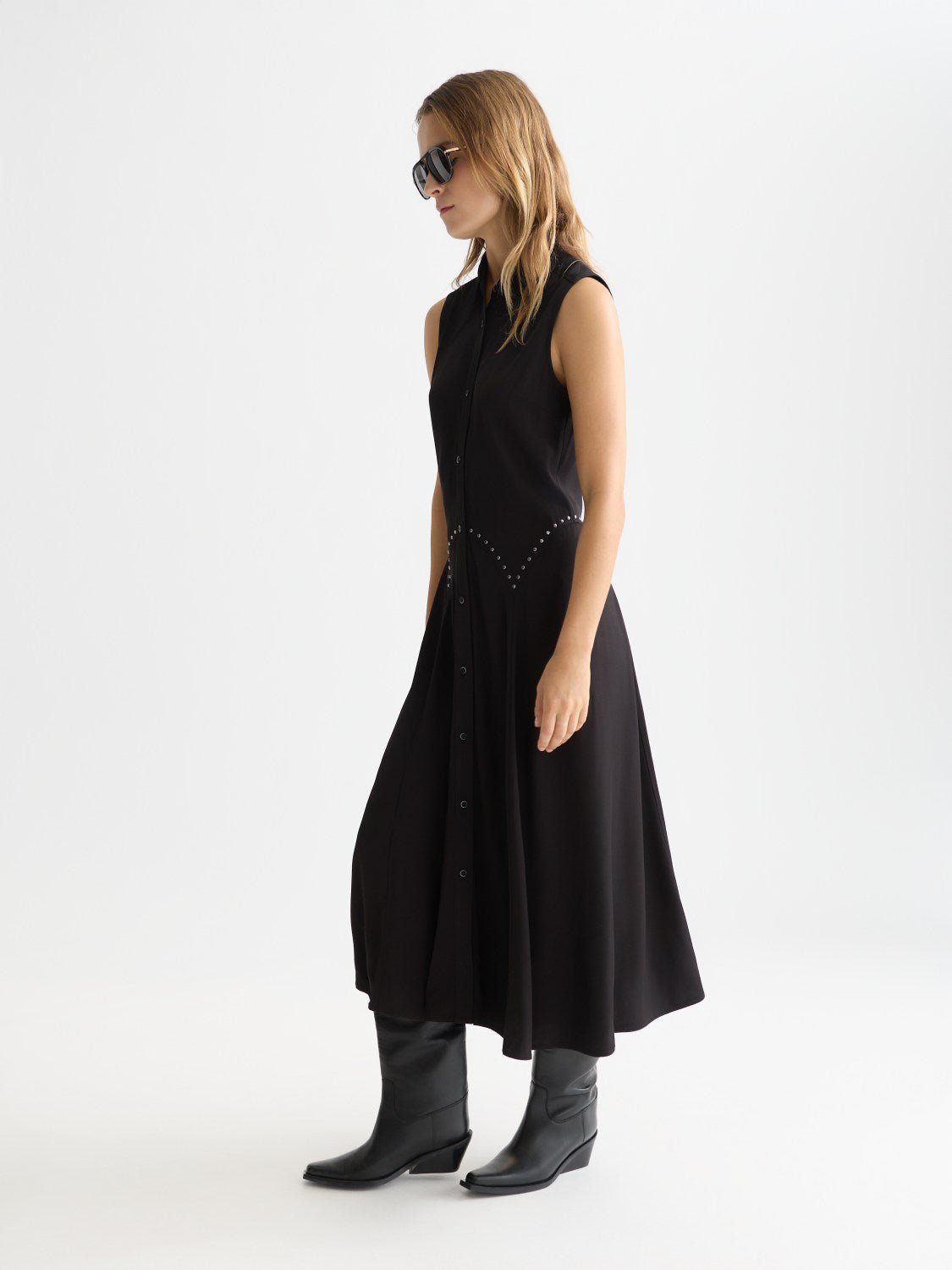 Studded Button Midi Dress - Scotch & Soda South Africa