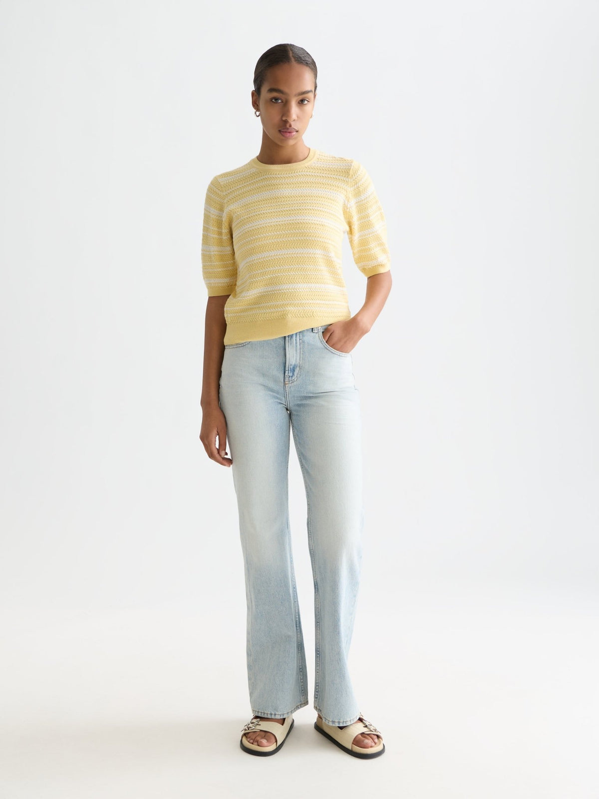 Textured Stripe Knitted Tee - Scotch & Soda South Africa