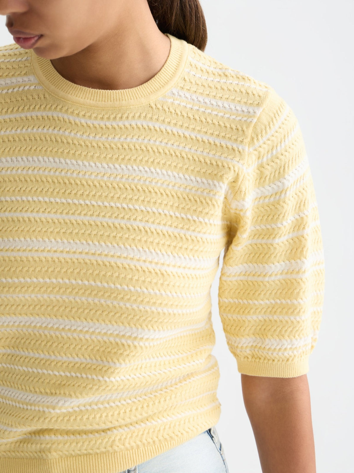 Textured Stripe Knitted Tee - Scotch & Soda South Africa