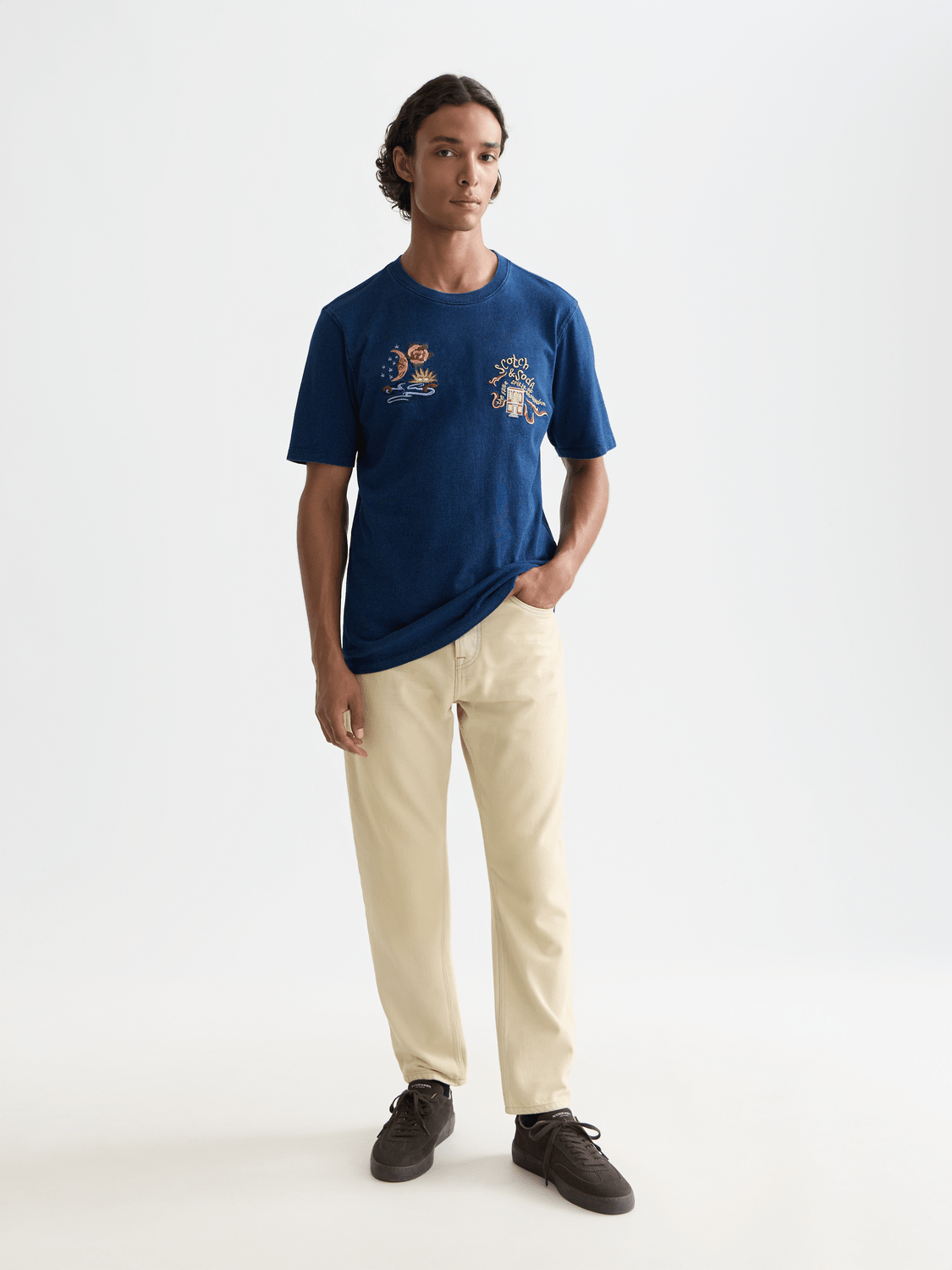 The 40Th Anniversary Heroes Relaxed-Fit Indigo T-Shirt - Scotch & Soda South Africa