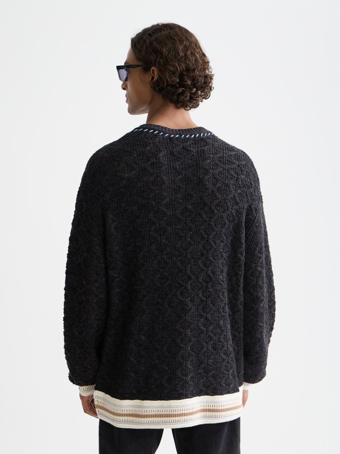 V-Neck Cable Loose-Fit Pullover - Scotch & Soda South Africa