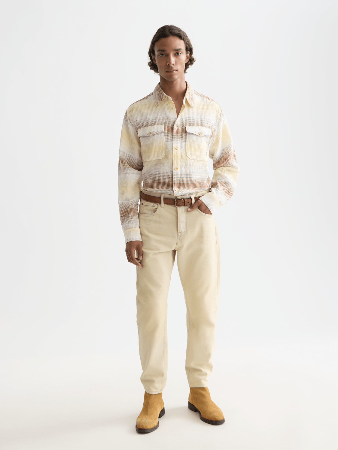 Waffle Structure Stripe Shirt - Scotch & Soda South Africa