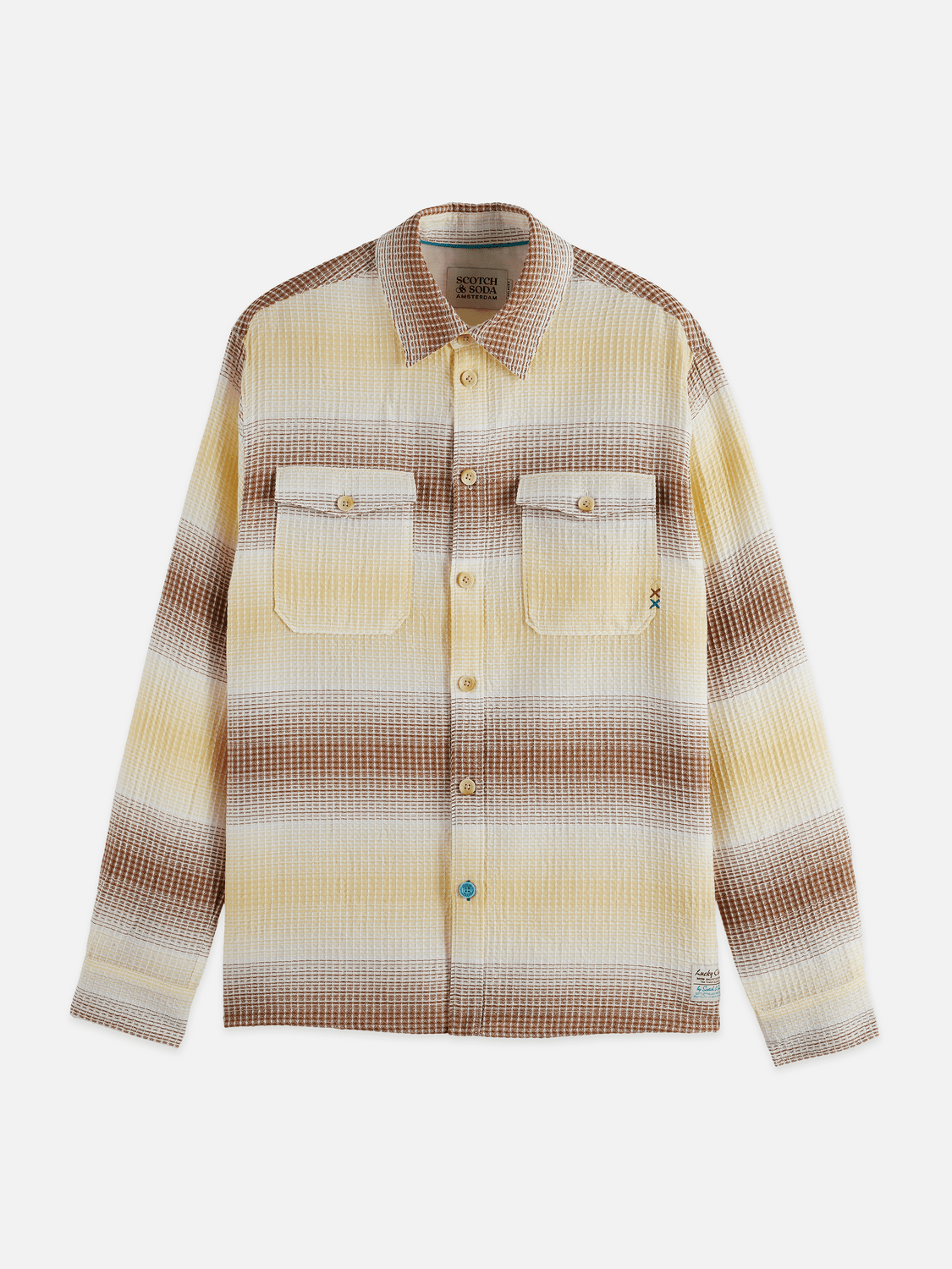 Waffle Structure Stripe Shirt - Scotch & Soda South Africa