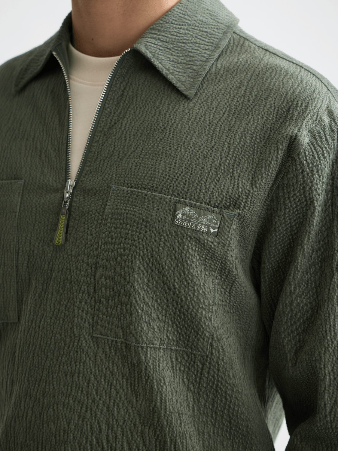 1/4 Zip Corduroy Shirt - Scotch & Soda South Africa