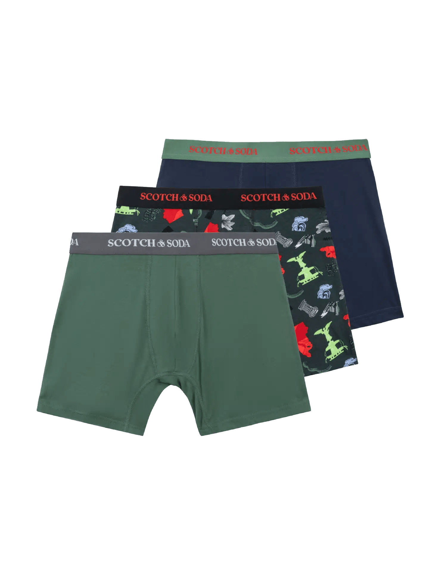 3Pk Mens Solid Cotton Stretch Boxer Brief Underwear - Scotch & Soda South Africa
