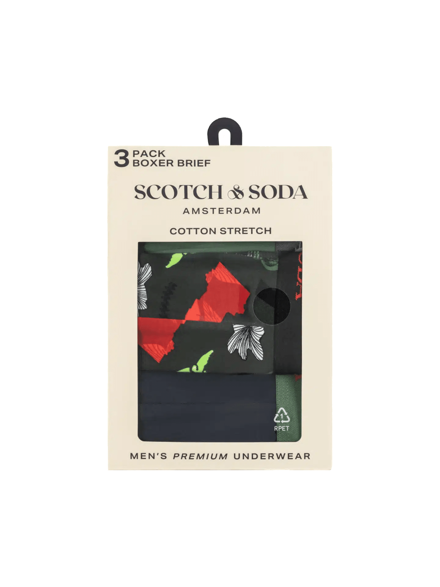 3Pk Mens Solid Cotton Stretch Boxer Brief Underwear - Scotch & Soda South Africa