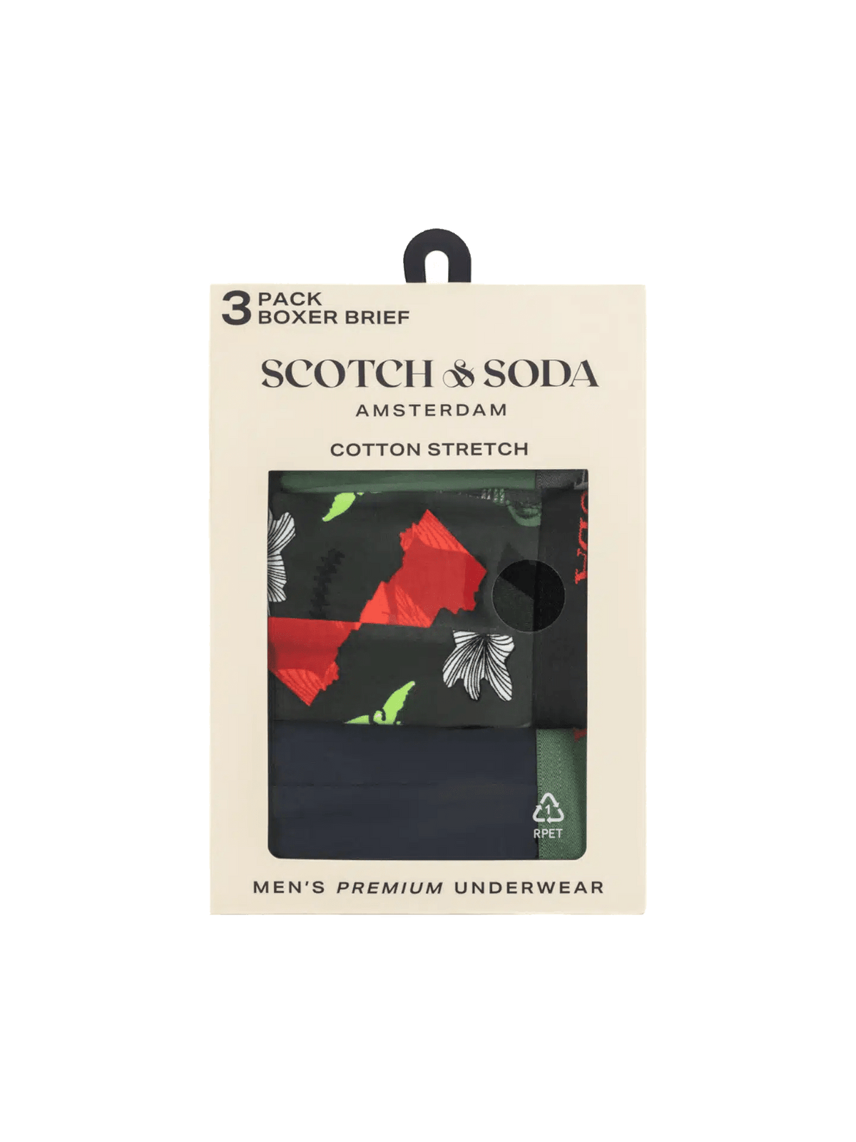 3Pk Mens Solid Cotton Stretch Boxer Brief Underwear - Scotch & Soda South Africa
