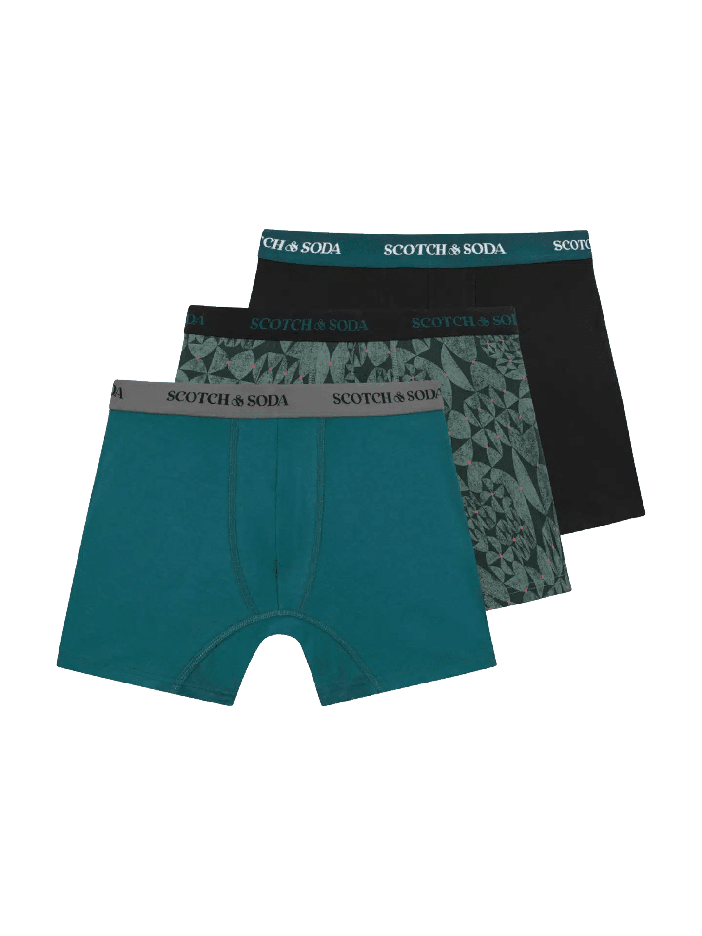 3Pk Mens Solid Cotton Stretch Boxer Brief Underwear - Scotch & Soda South Africa
