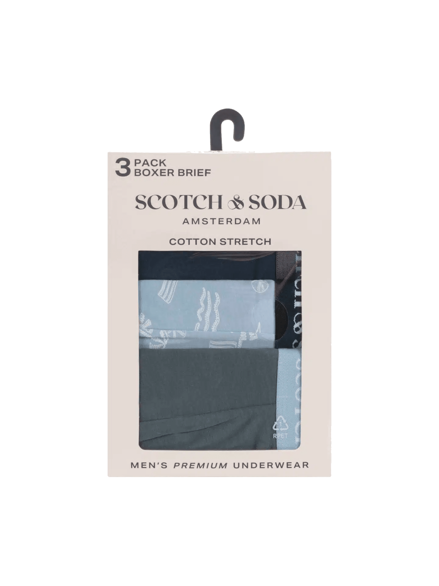 3Pk Mens Solid Cotton Stretch Boxer Brief Underwear - Scotch & Soda South Africa