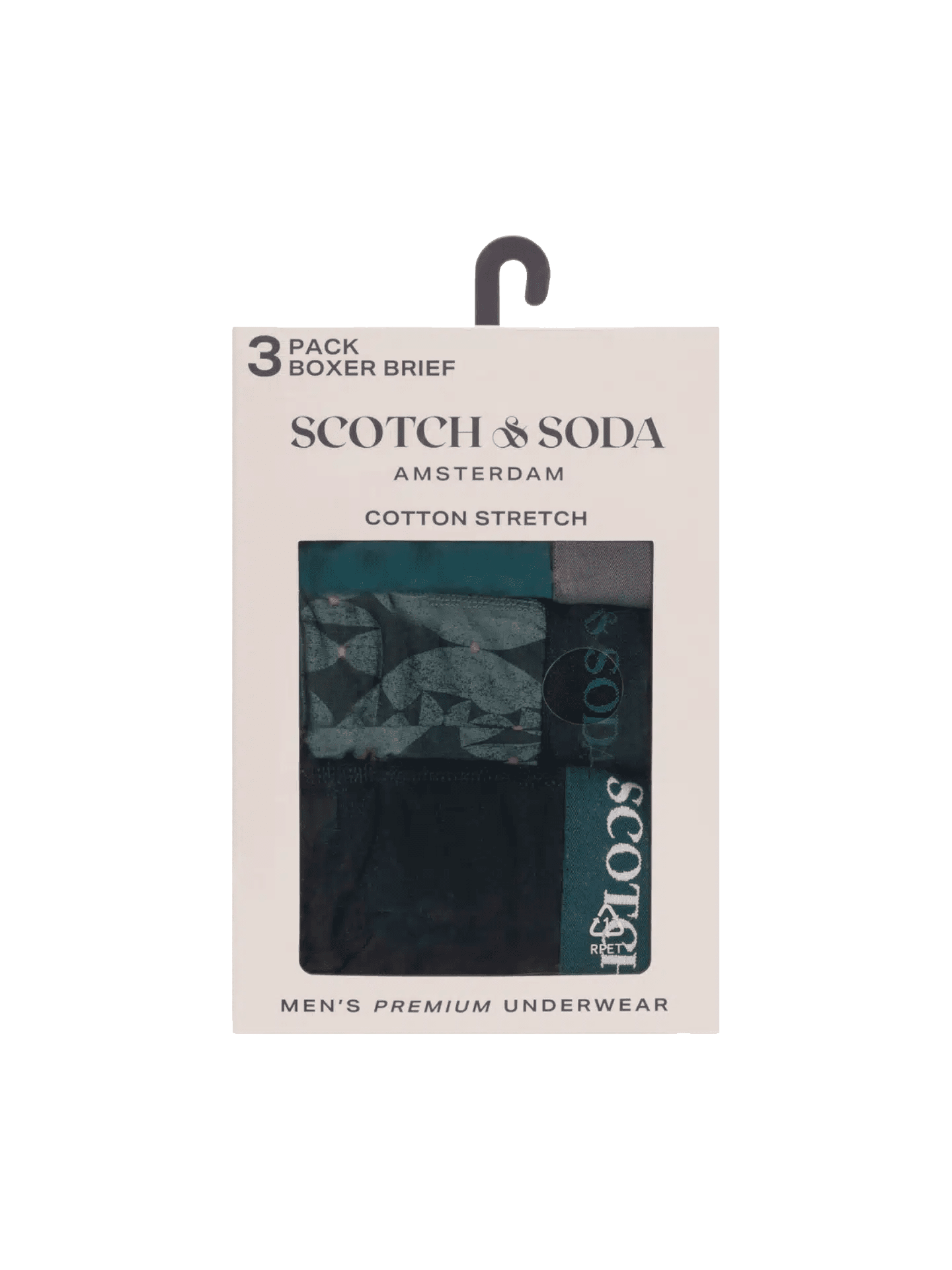 3Pk Mens Solid Cotton Stretch Boxer Brief Underwear - Scotch & Soda South Africa