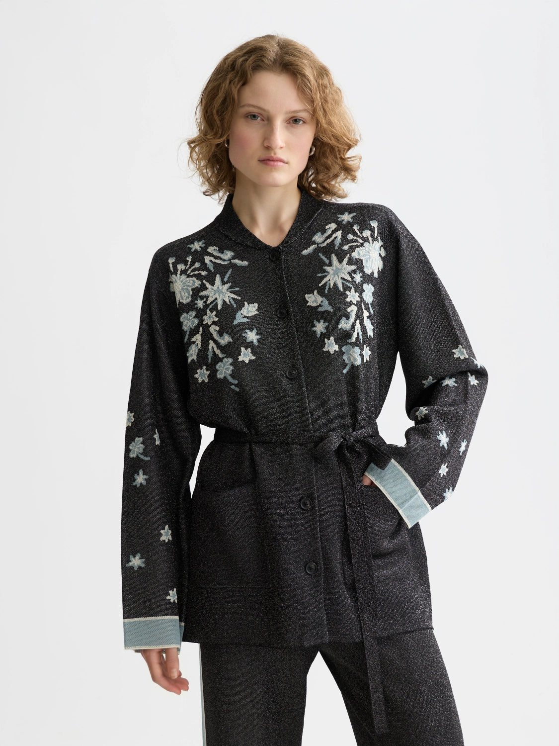 40 Years Jacquard Belted Knitted Jacket - Scotch & Soda South Africa