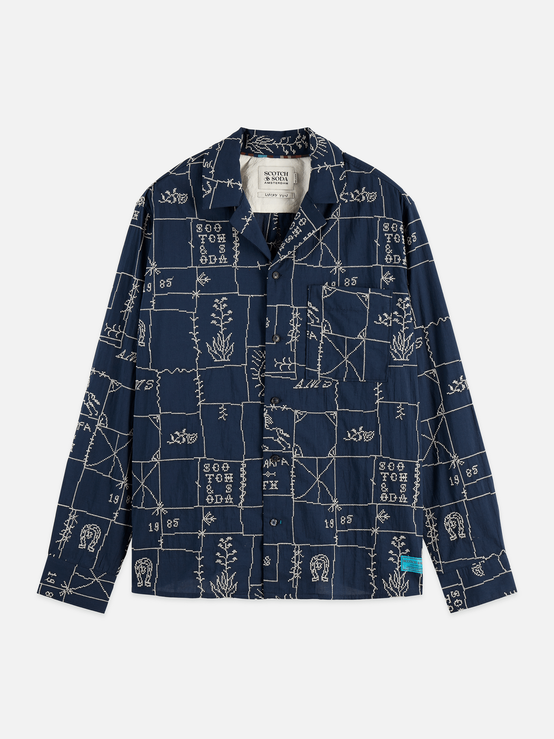 Allover Embroidered Shirt - Scotch & Soda South Africa
