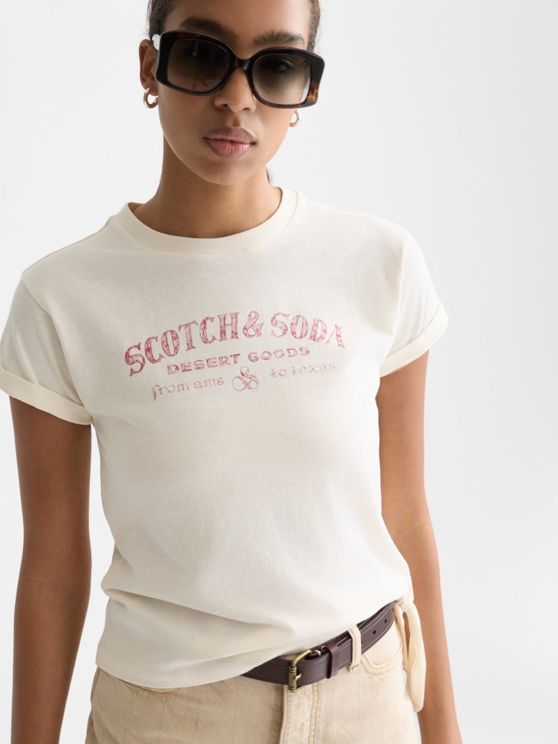 Artwork T-Shirt With Side Knot - Scotch & Soda South Africa