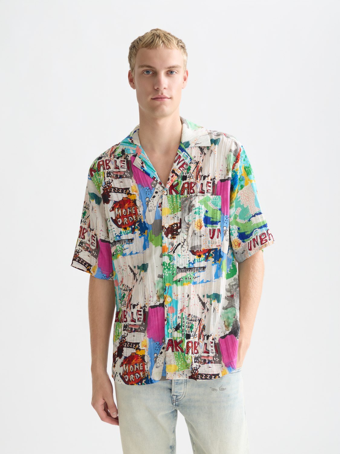 Basquiat Printed Relaxedfit Shortsleeved Shirt - Scotch & Soda South Africa